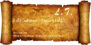 Löwbeer Tasziló névjegykártya